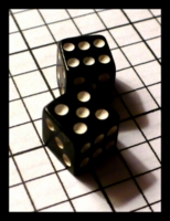 Dice : Dice - 6D Pipped - Black Opaque with White Pips Small - Ebay July 2010